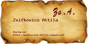 Zsifkovics Attila névjegykártya